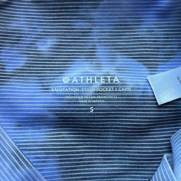 Athleta Women Legging Salutation Stash Pocket Capri Blue Gray Buttery Soft Sz S - Picture 8 of 9